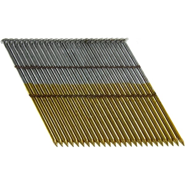 Collated Framing Nail, 8.5 in L, Hot Dipped Galvanized, Round Head, 28 Degrees, 500 PK
